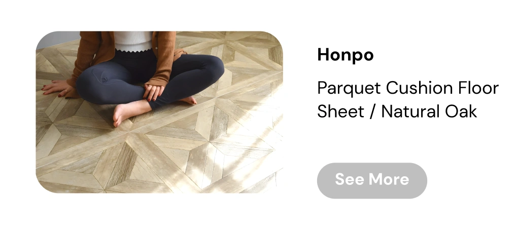 Honpo Parquet Cushion Floor Sheet Natural Oak